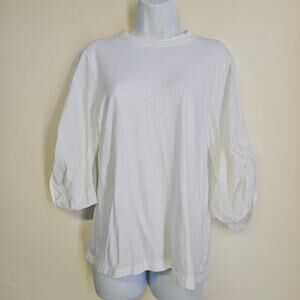 Elliott Lauren White 3/4 Sleeve Top Size S Minimalist Casual Capsule
